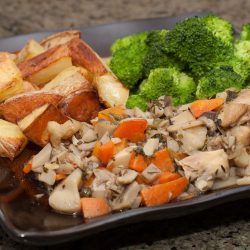 Braised Chicken Legs with Leeks and Mushrooms